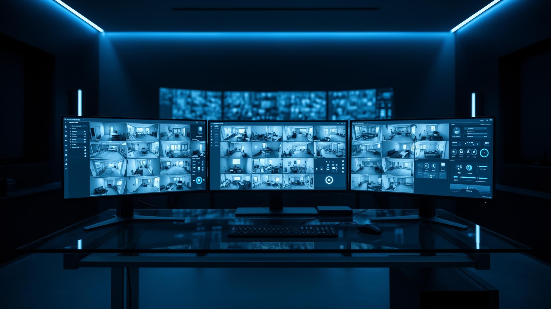 Royal Ray Security control room with multi-camera CCTV monitoring